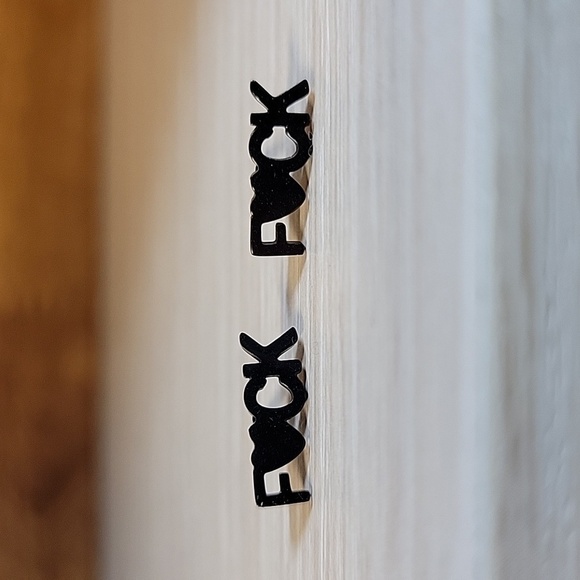 F BOMB Profanity Stud Earrings, choice of color - Picture 4 of 9